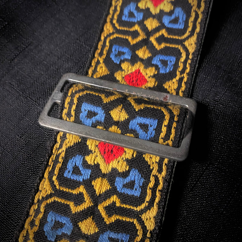 Vintage Ace Guitar Strap - Red Yellow and Blue 013025