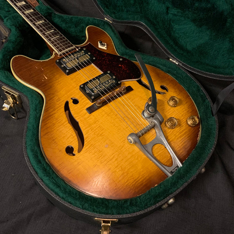 Vintage 1972 Harmony H671 Hollowbody Electric Guitar w/ Case - Sunburst 021025