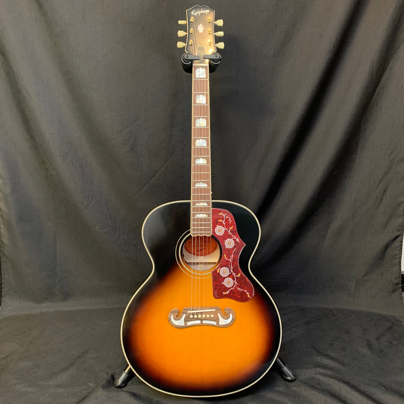 Used Epiphone J-200 Super Jumbo Acoustic Electric Guitar - Aged Vintage Sunburst Gloss 060824