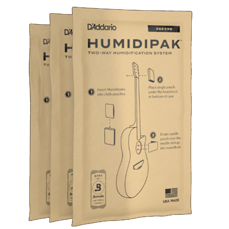 D'Addario Humidipak Absorb Dehumidification Replacement Packets