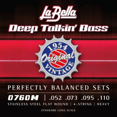 La Bella 0760M Deep Talkin' Bass Flatwound Bass Strings - 52-110