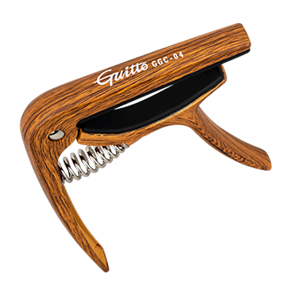 Guitto GGC-04 Metal Guitar Capo w/ Bridge Pin Puller - Wood Pattern