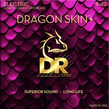 DR Strings Dragon Skin+ Coated Quantum Nickel Electric Guitar Strings - 9-42