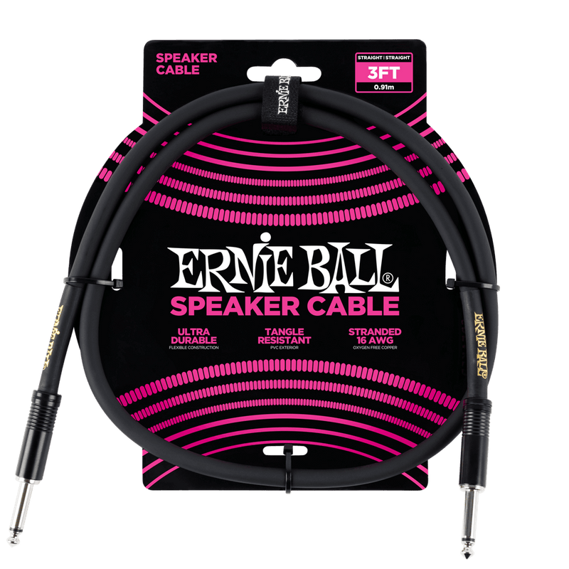 Ernie Ball 3ft. Speaker Cable - Black