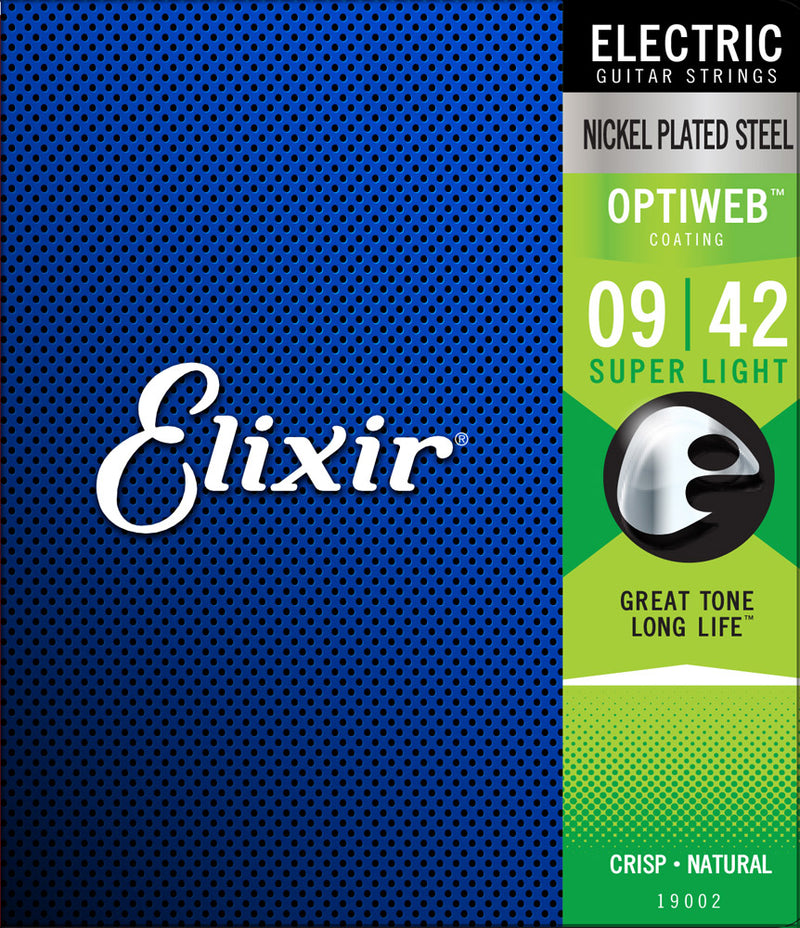 Elixir Strings - Electric Nickel Plated Steel with Optiweb Coating - Super Light 09-42