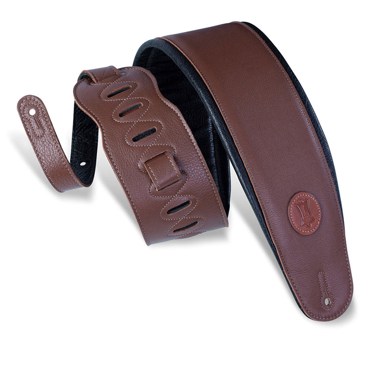 Levy's 4 1/2" Garment Leather Bass Strap w/ Foam Padding - Brown